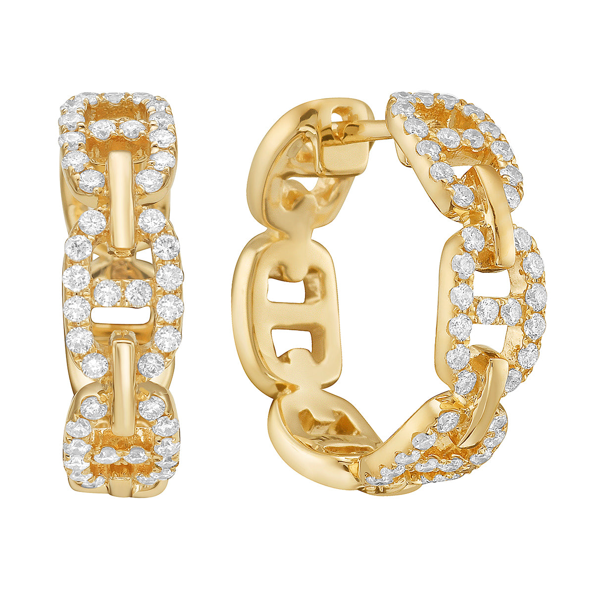 14K Yellow Gold Diamond Earrings, 0.57ct
