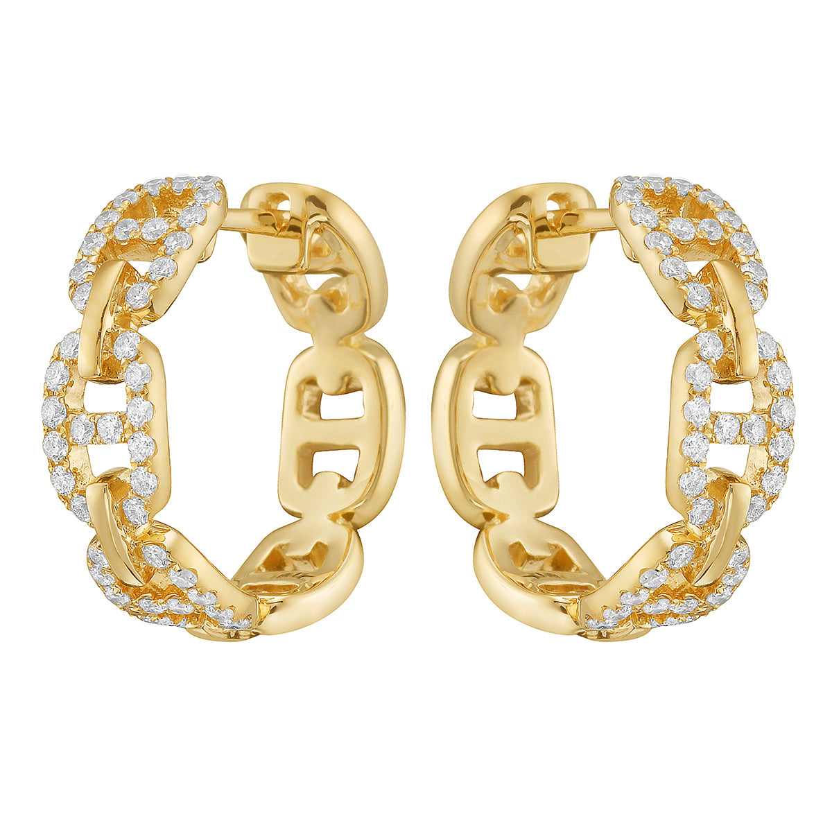 14K Yellow Gold Diamond Earrings, 0.57ct