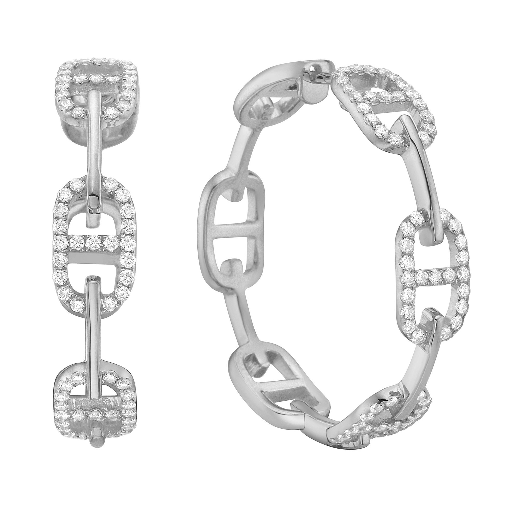 14K White Gold Diamond Earrings, 0.84ct