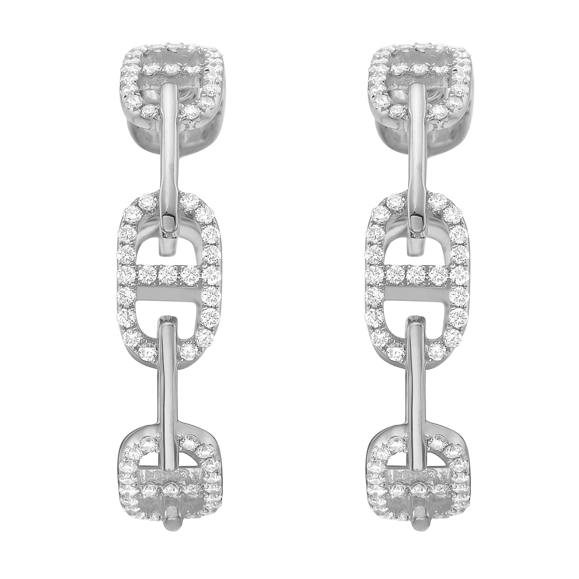14K White Gold Diamond Earrings, 0.84ct