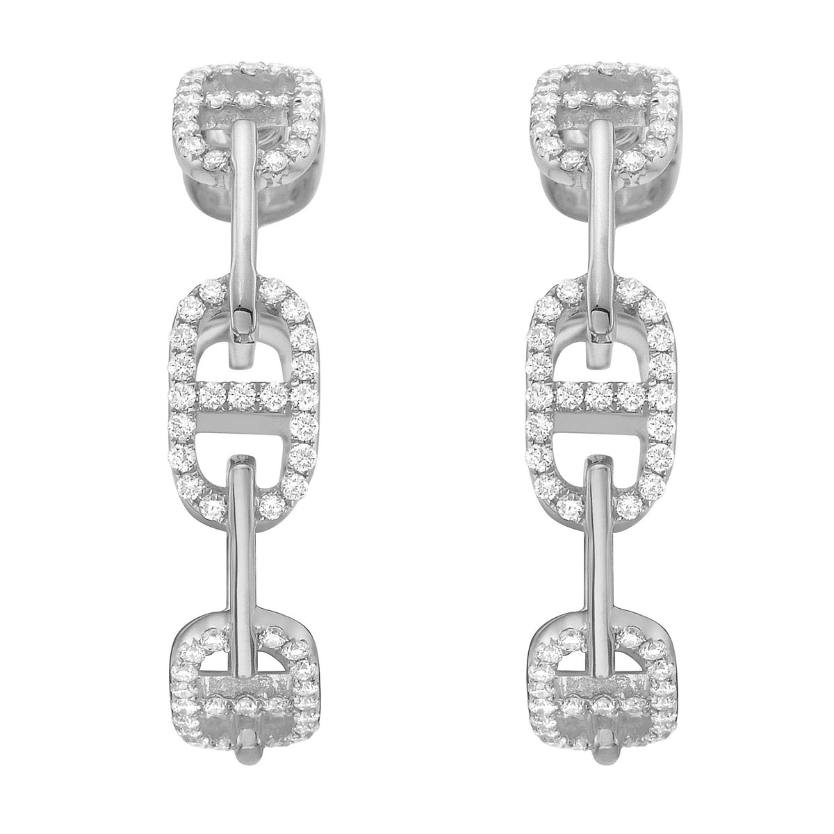 14K White Gold Diamond Earrings, 0.84ct