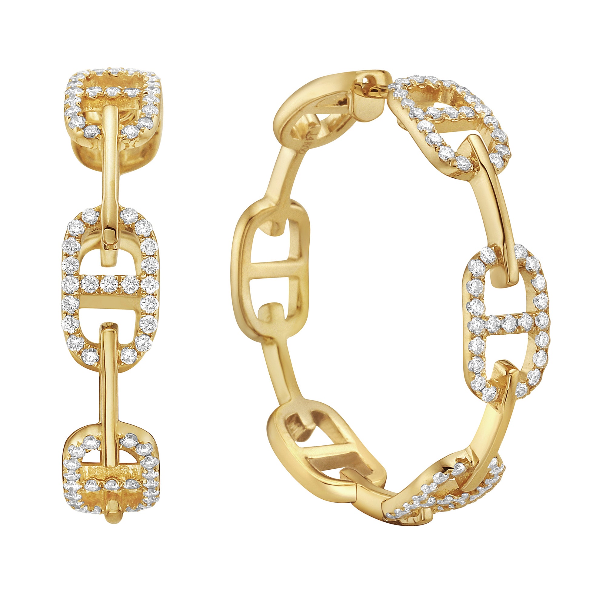 14K Yellow Gold Diamond Earrings, 0.84ct