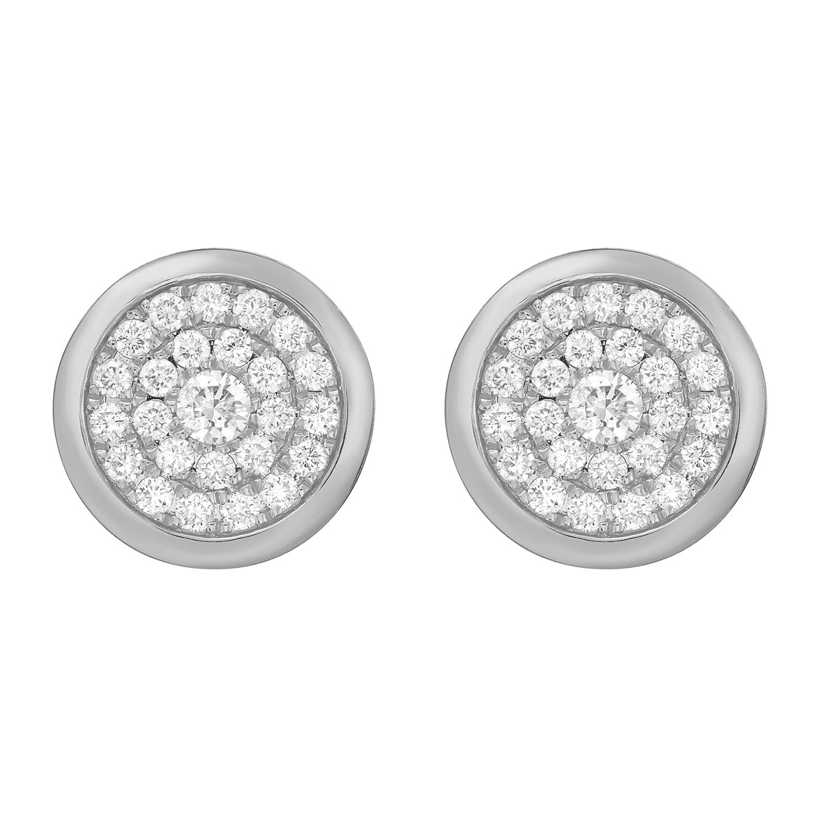 14K White Gold Diamond Earrings, 0.12ct