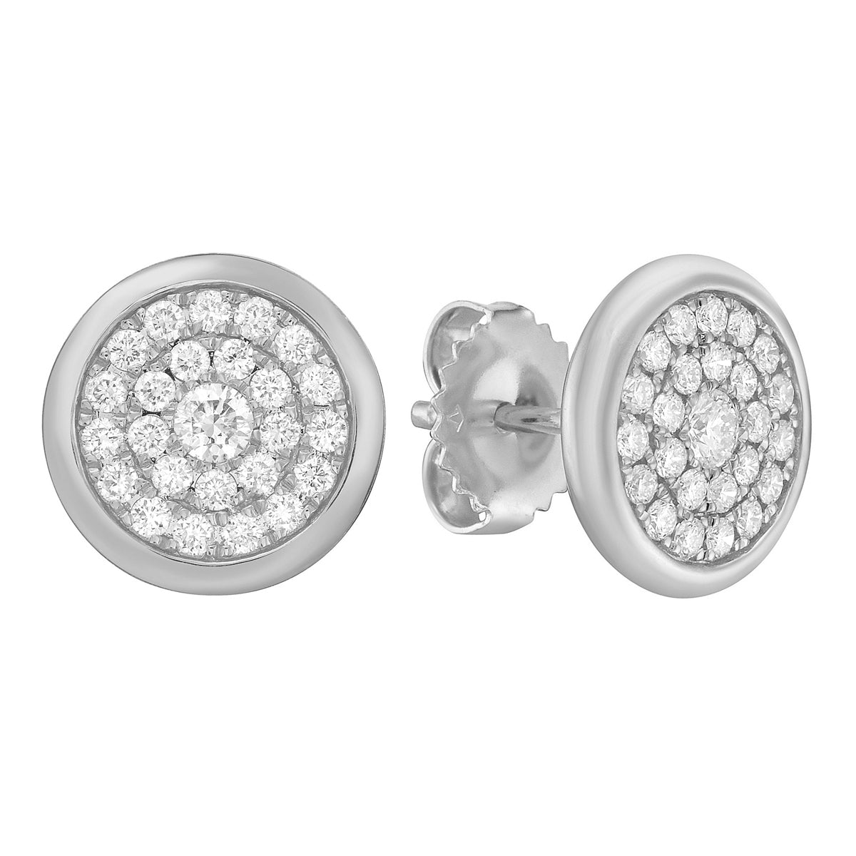 14K White Gold Diamond Earrings, 0.12ct