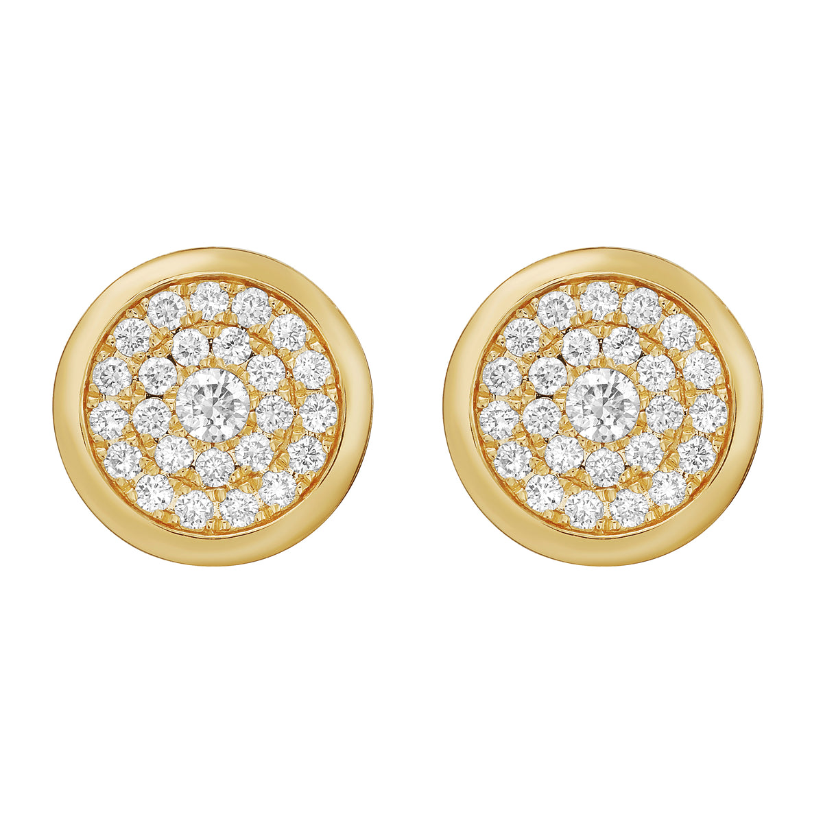 14K Yellow Gold Diamond Earrings, 0.57ct