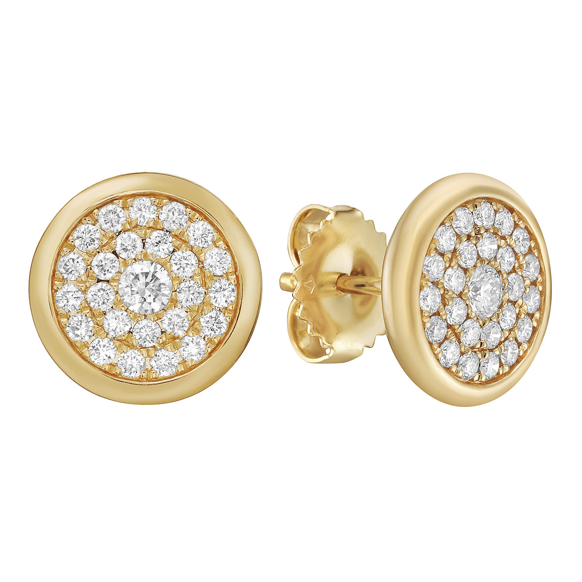 14K Yellow Gold Diamond Earrings, 0.57ct