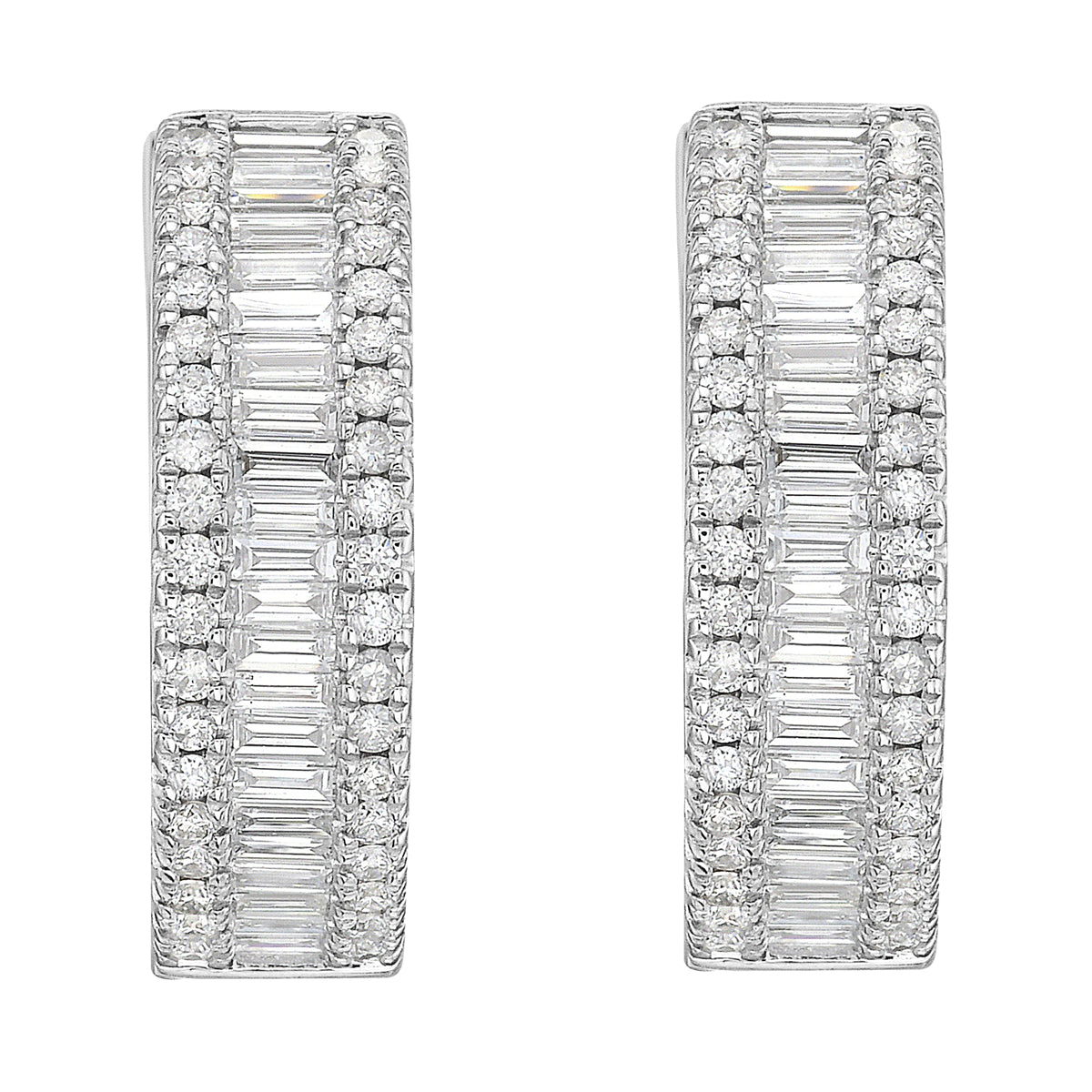 14K White Gold Diamond Earrings, 0.84ct