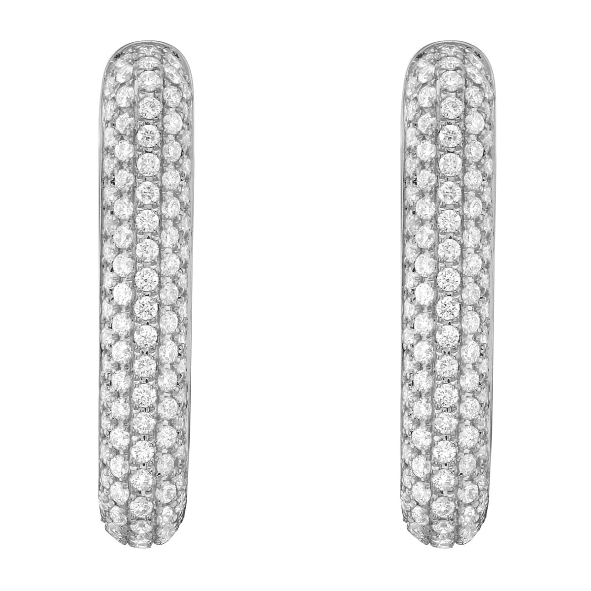 14K White Gold Diamond Earrings, 0.65ct