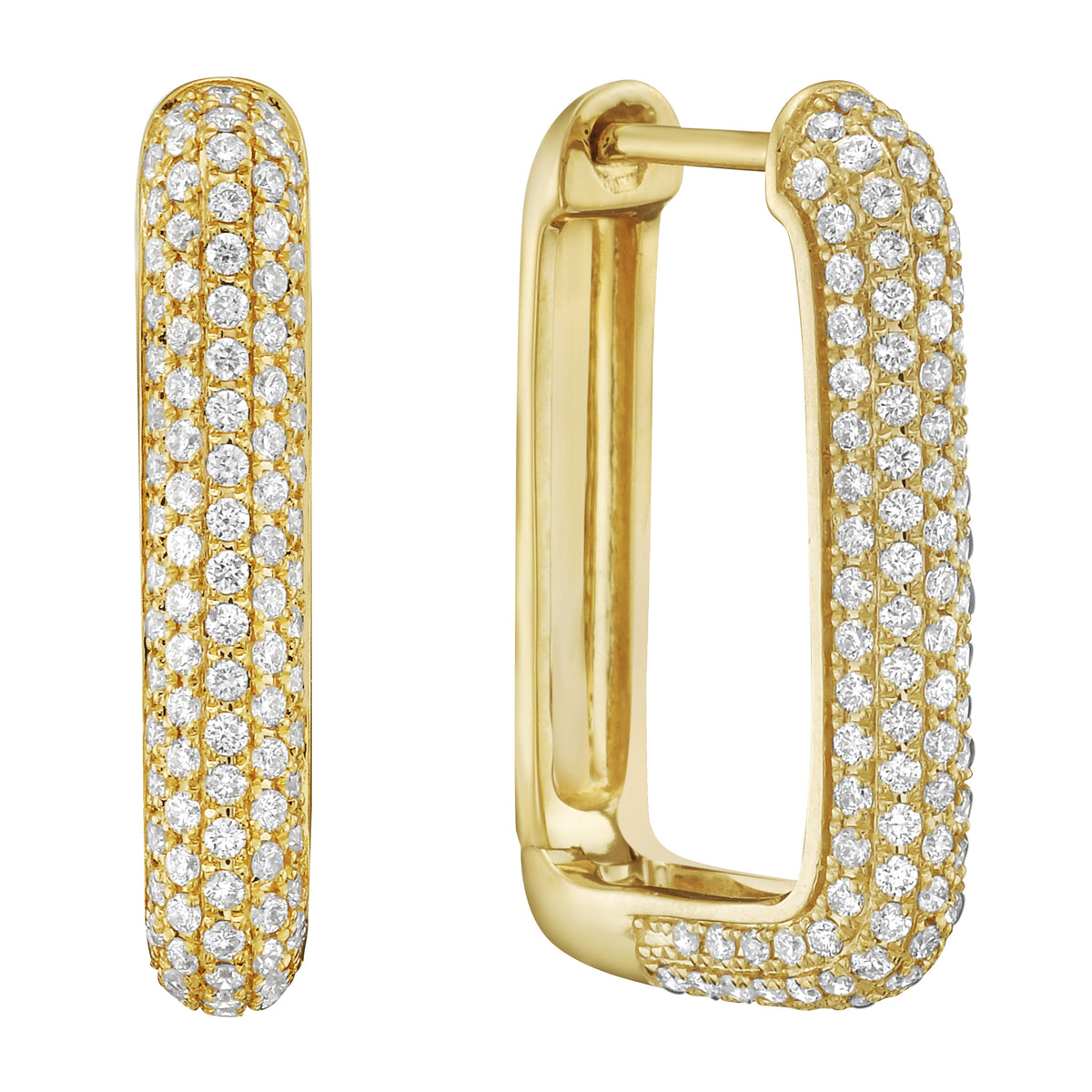 14K Yellow Gold Diamond Earrings, 0.65ct