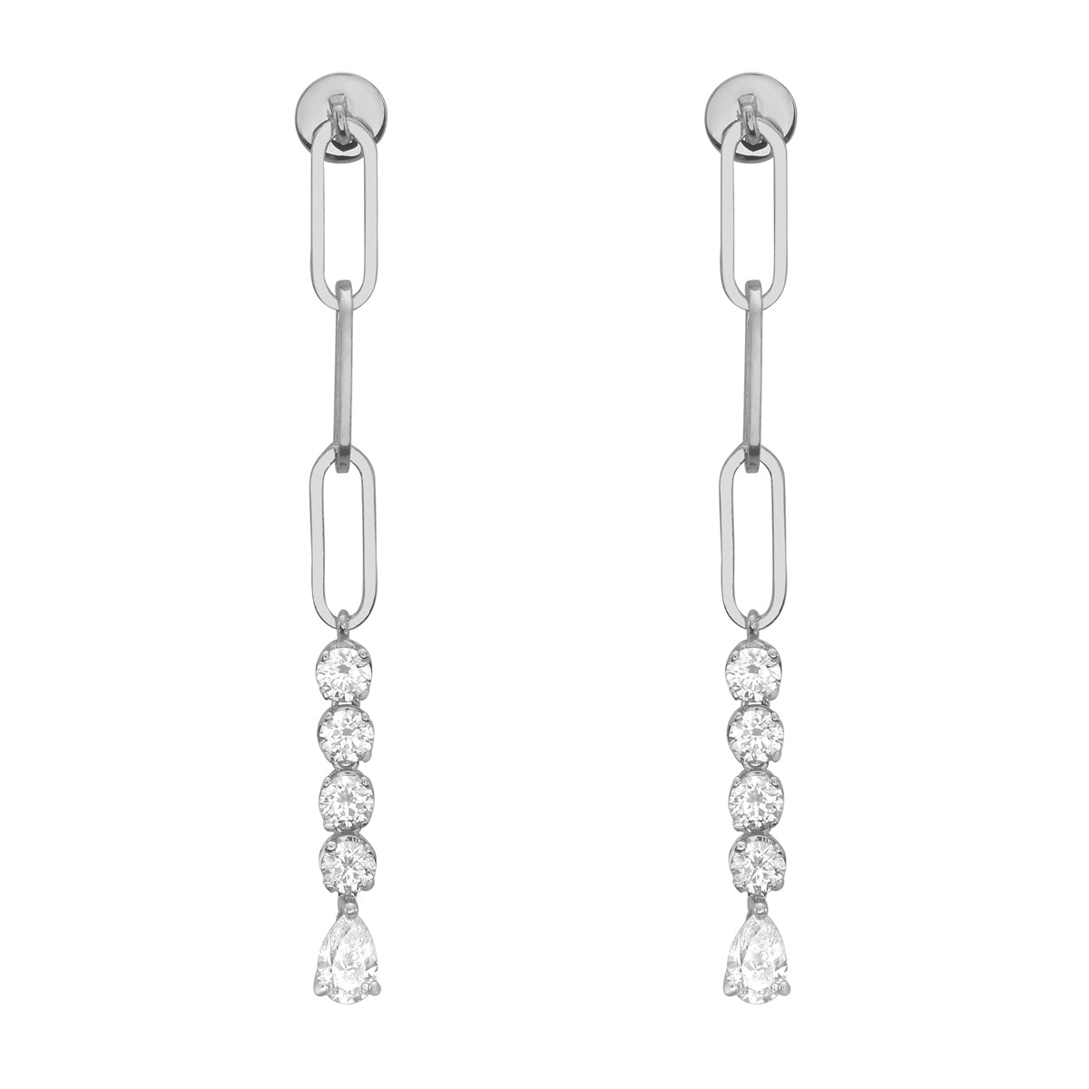 14K White Gold Pearl Earrings, 0.39ct