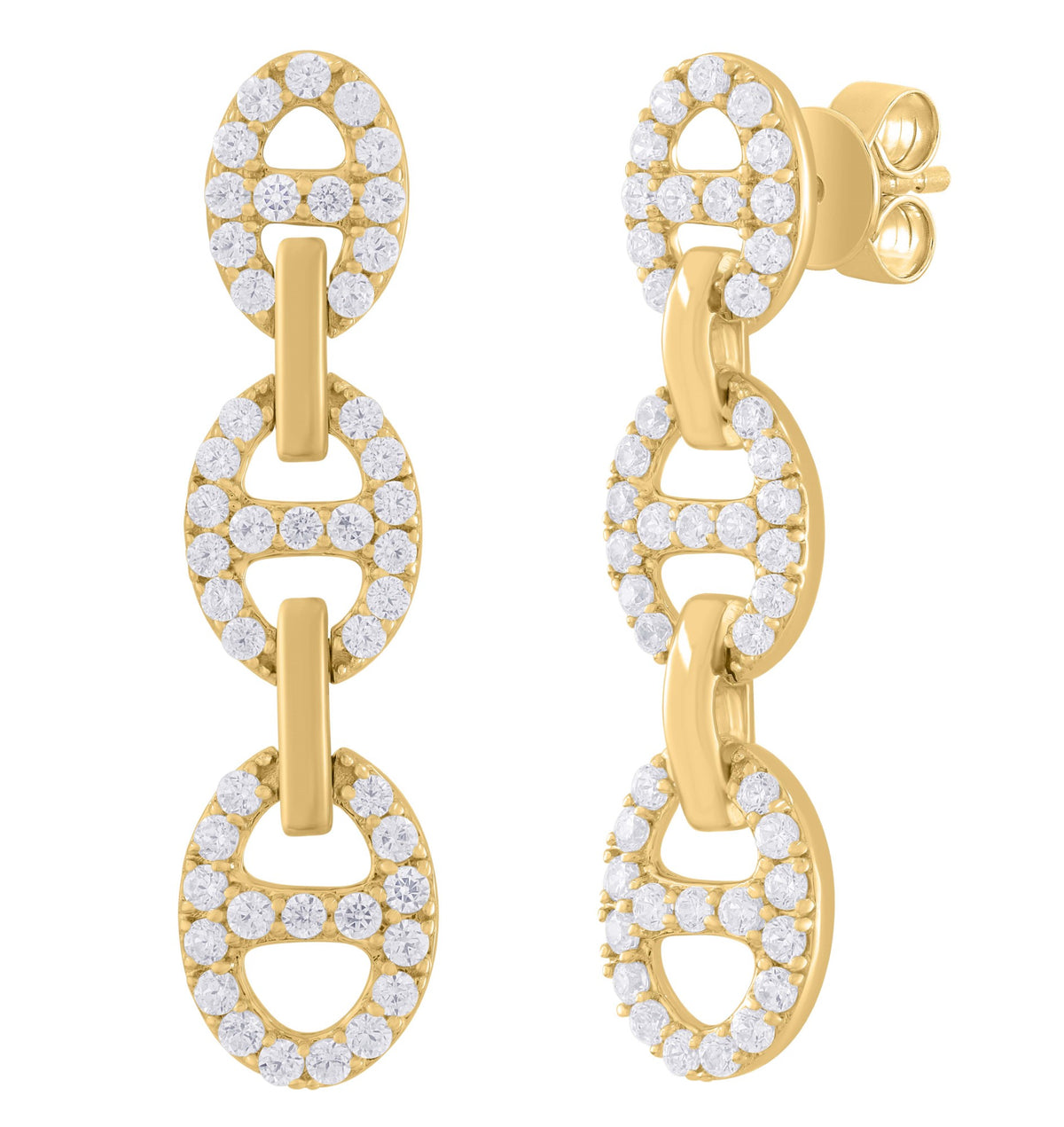 14K Yellow Gold Diamond Earrings, 0.75ct