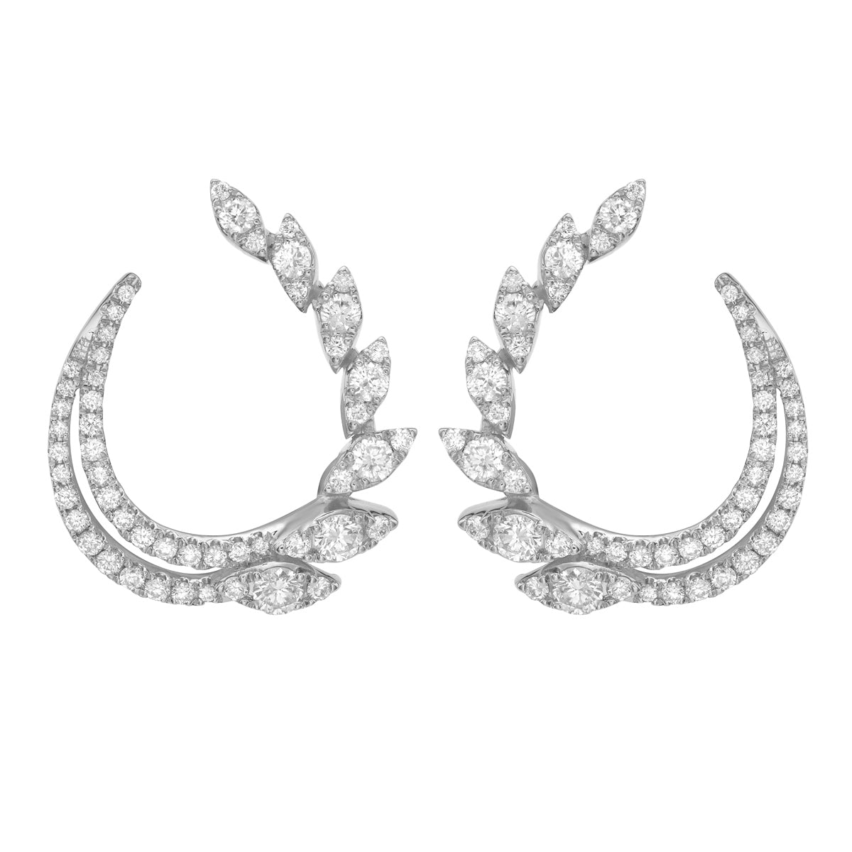 14K White Gold Diamond Earrings, 1.16ct