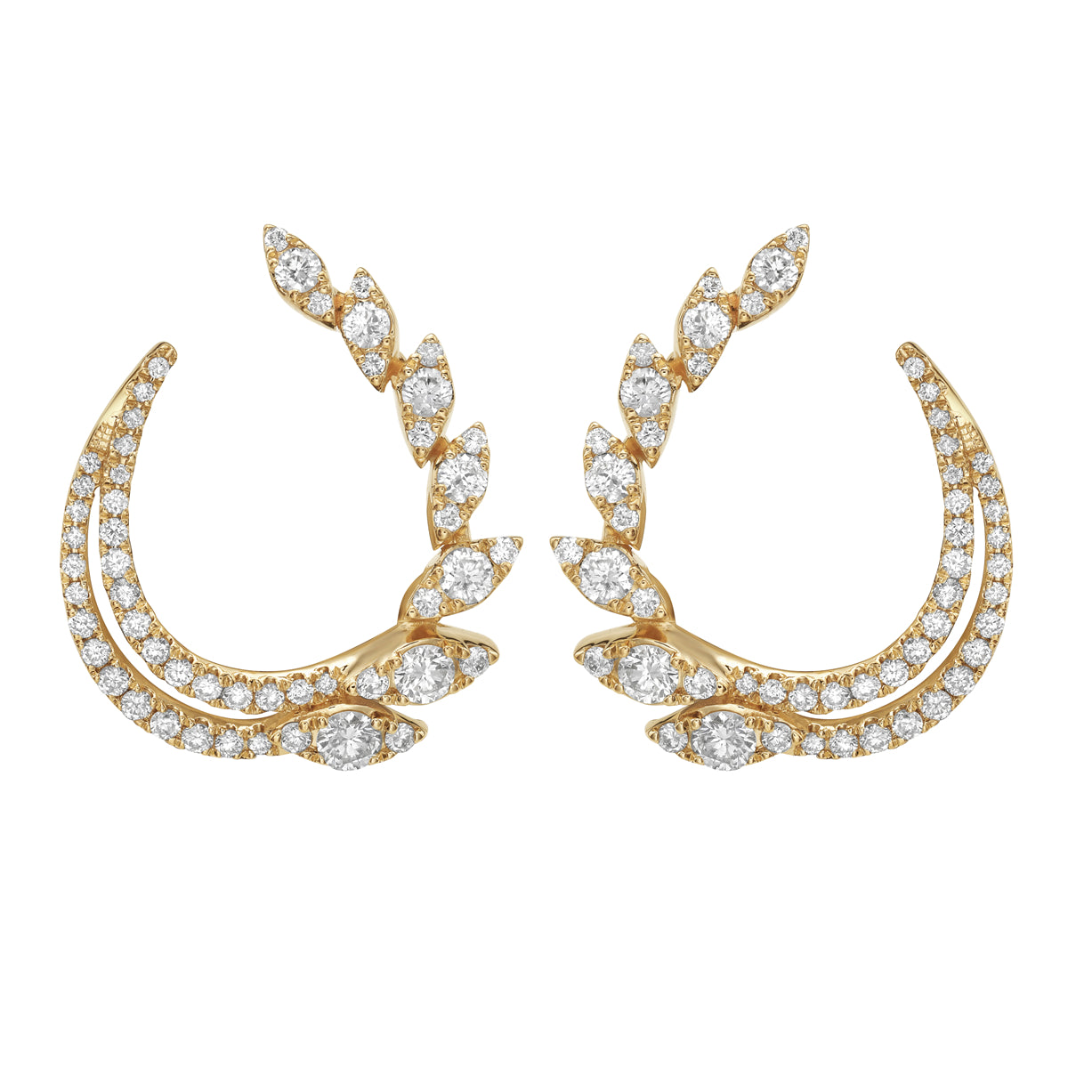 14K Yellow Gold Diamond Earrings, 1.16ct
