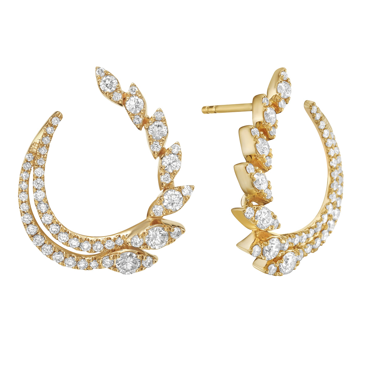 14K Yellow Gold Diamond Earrings, 1.16ct