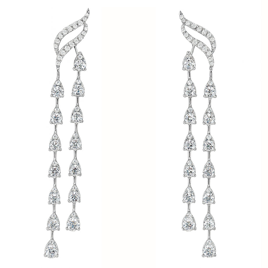 14K White Gold Diamond Earrings, 1.68ct