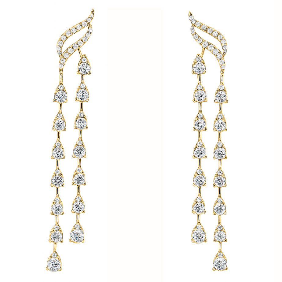 14K Yellow Gold Diamond Earrings, 1.68ct