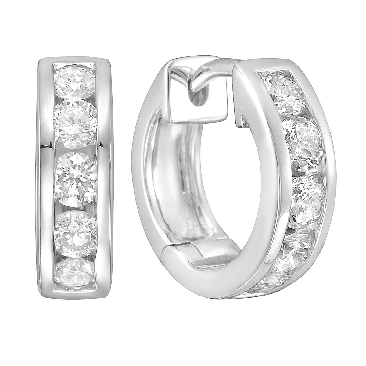 14K White Gold Diamond Earrings, 0.66ct