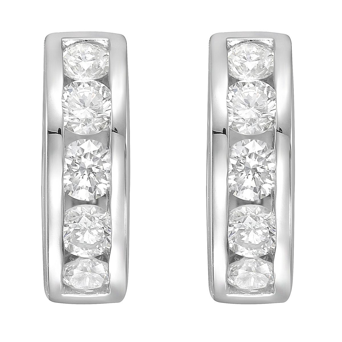 14K White Gold Diamond Earrings, 0.66ct