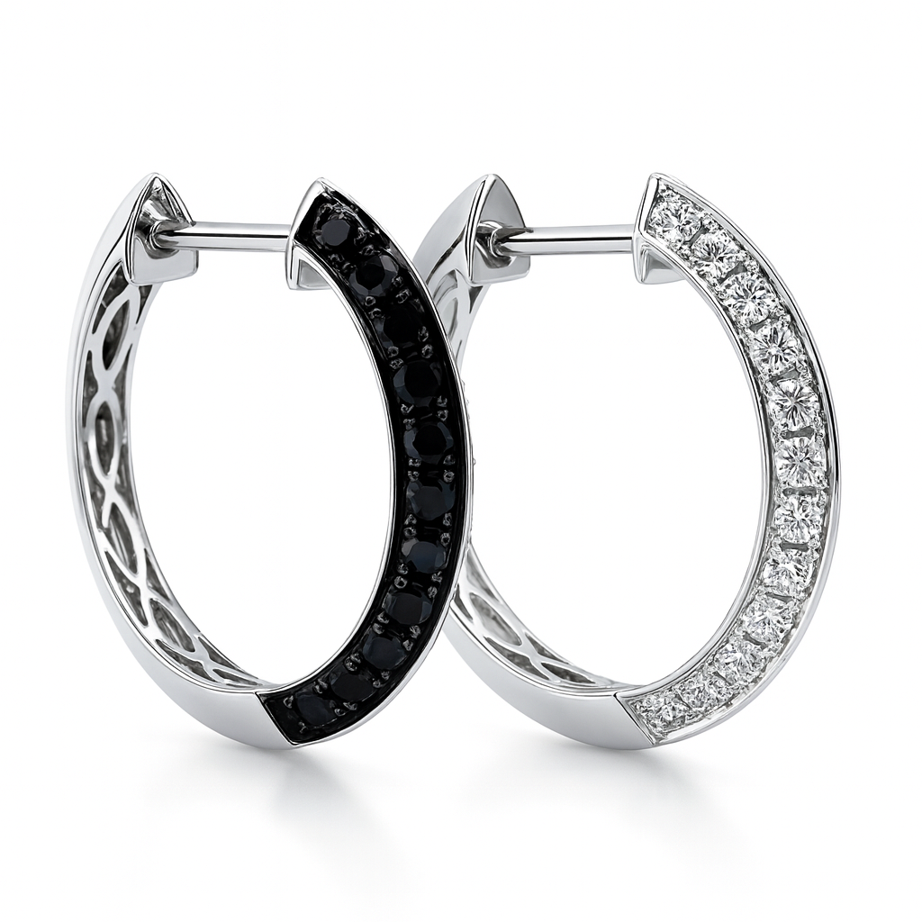 14K White Gold Diamond Stud Earrings, 0.86ct