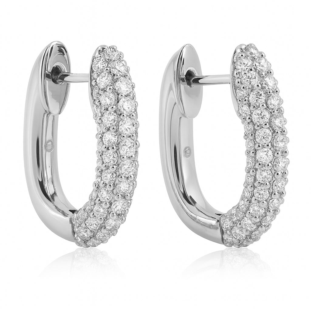 14K White Gold Diamond Earrings, 0.75ct