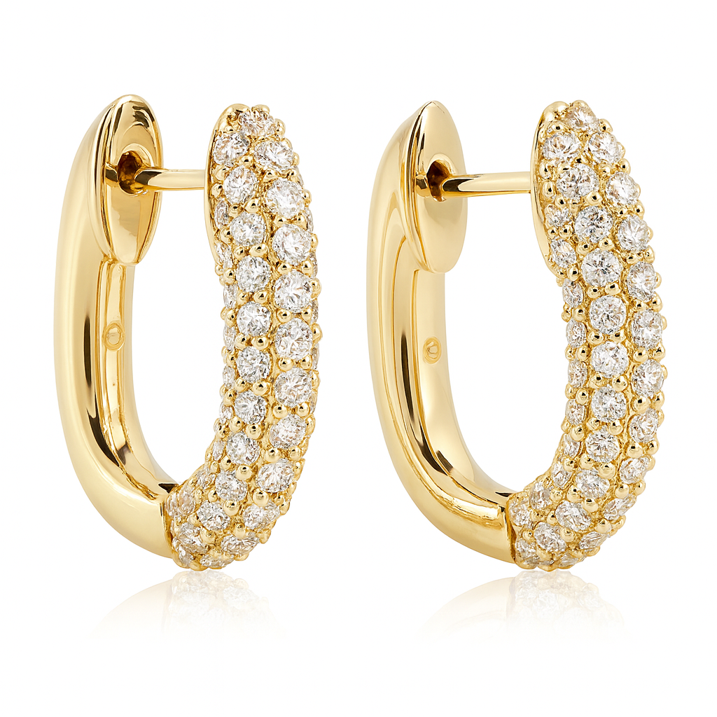 14K Yellow Gold Diamond Earrings, 0.75ct
