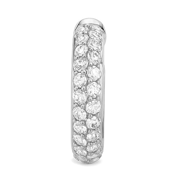 14K White Gold Diamond Cuff Earrings (One Piece), 0.23ct