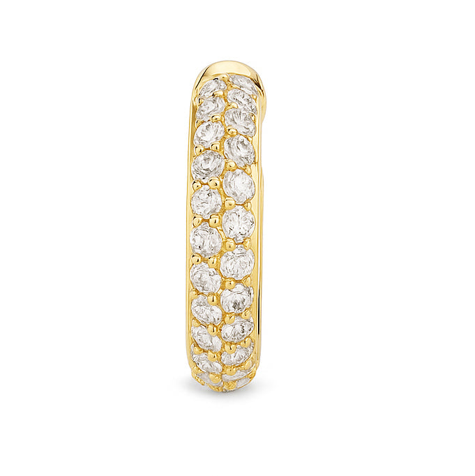 14K Yellow Gold Diamond Cuff Earrings (One Piece), 0.23ct