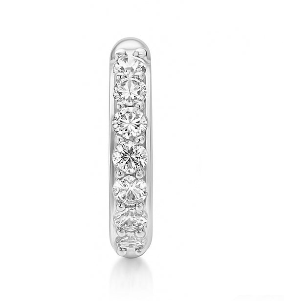 14K White Gold Diamond Cuff Earrings (One Piece), 0.27ct