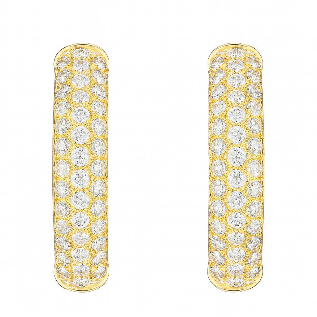 14K Yellow Gold Diamond Earrings, 0.64ct