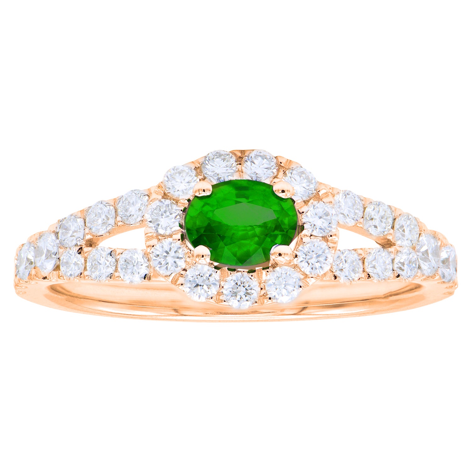 14K Yellow Gold Emerald and Diamond Ring