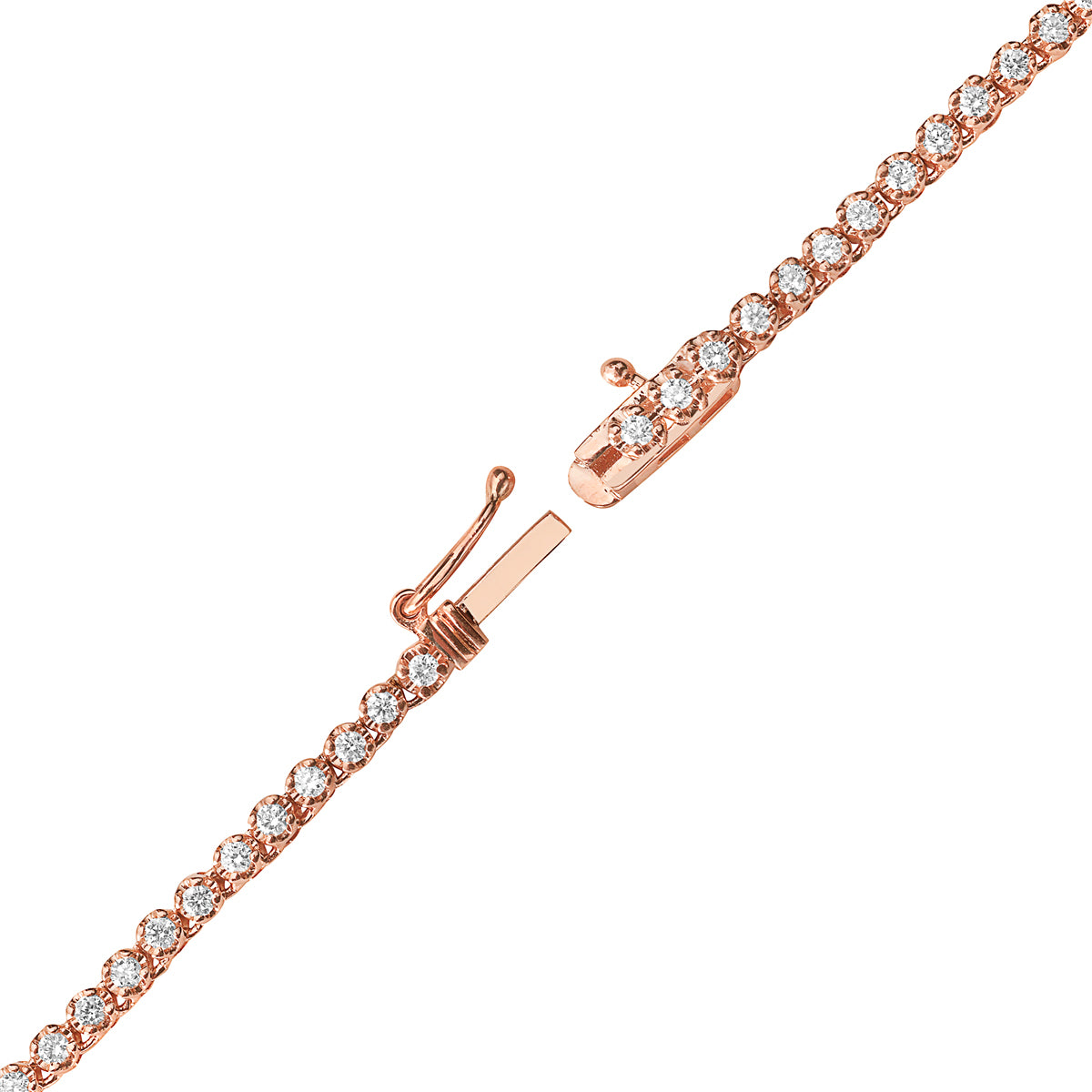14K Rose Gold Jamie Tennis Necklace, 1.96ct