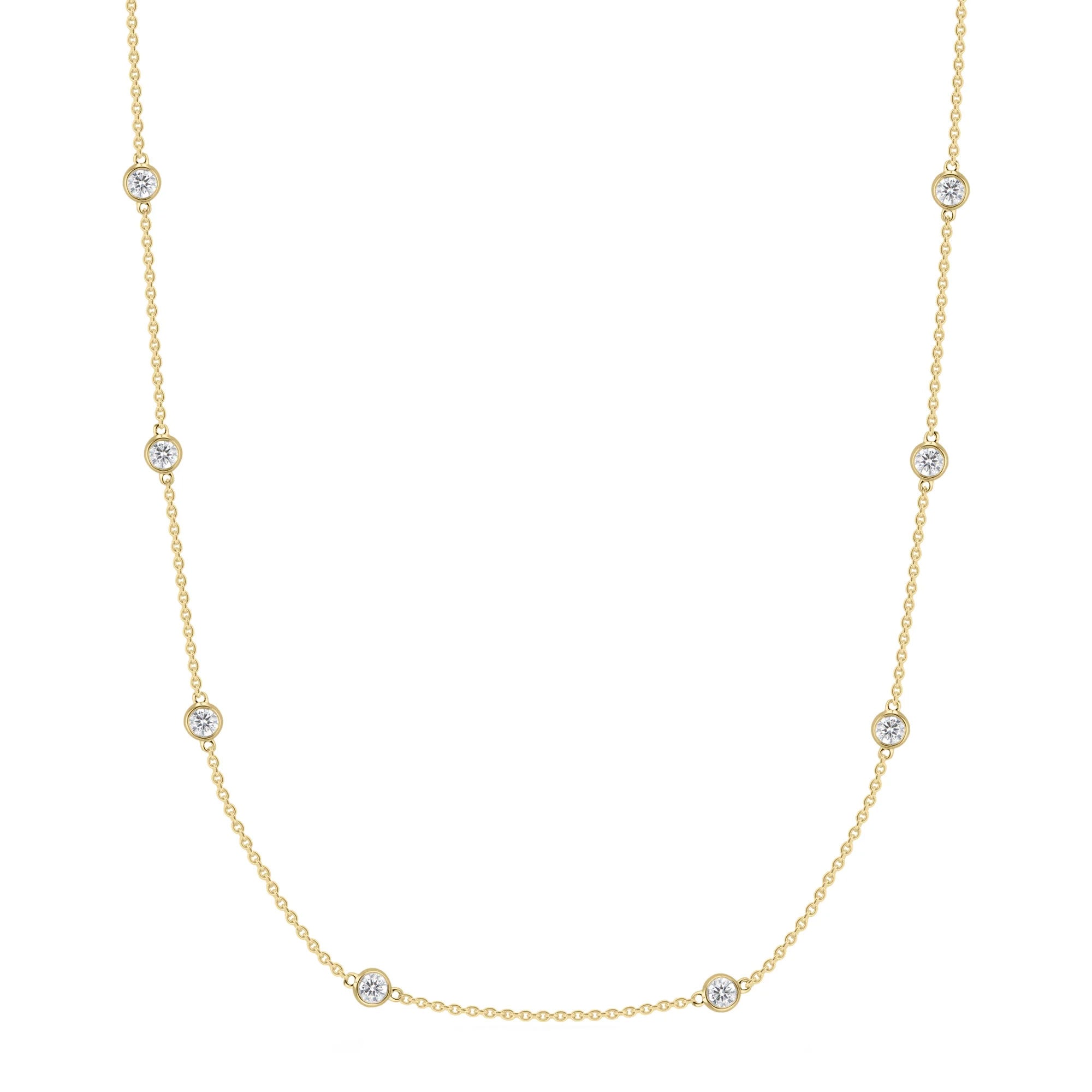 14K Yellow Gold Diamonds By The Yard Necklace - Large, 1.47ct