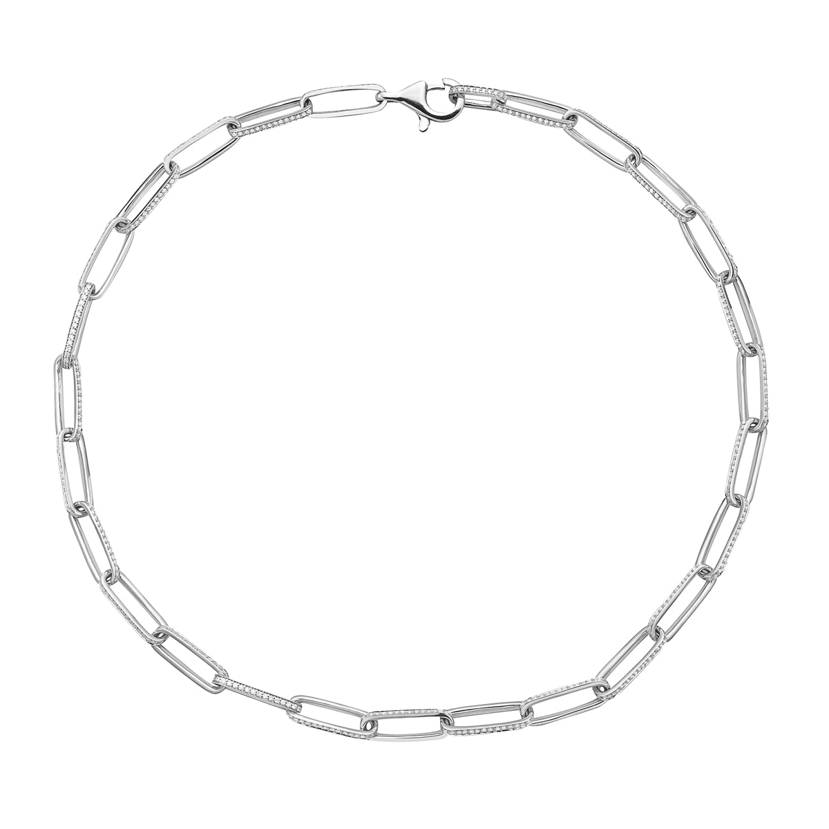 14K White Gold Link Necklace