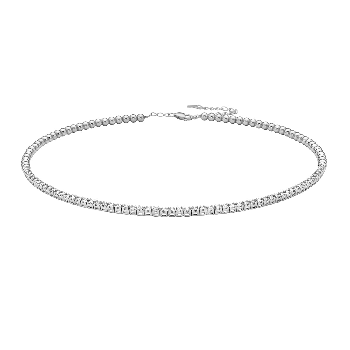 14K White Gold 0.79CT Diamond Choker, 0.79ct