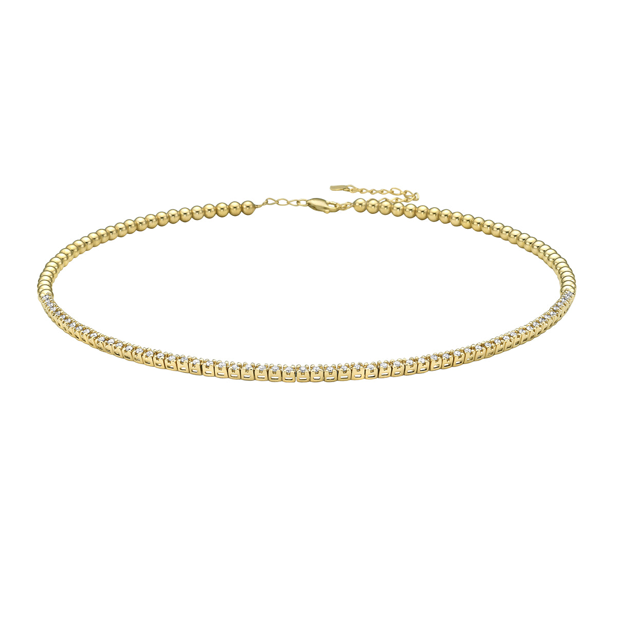 14K Yellow Gold 0.79CT Diamond Choker, 0.79ct