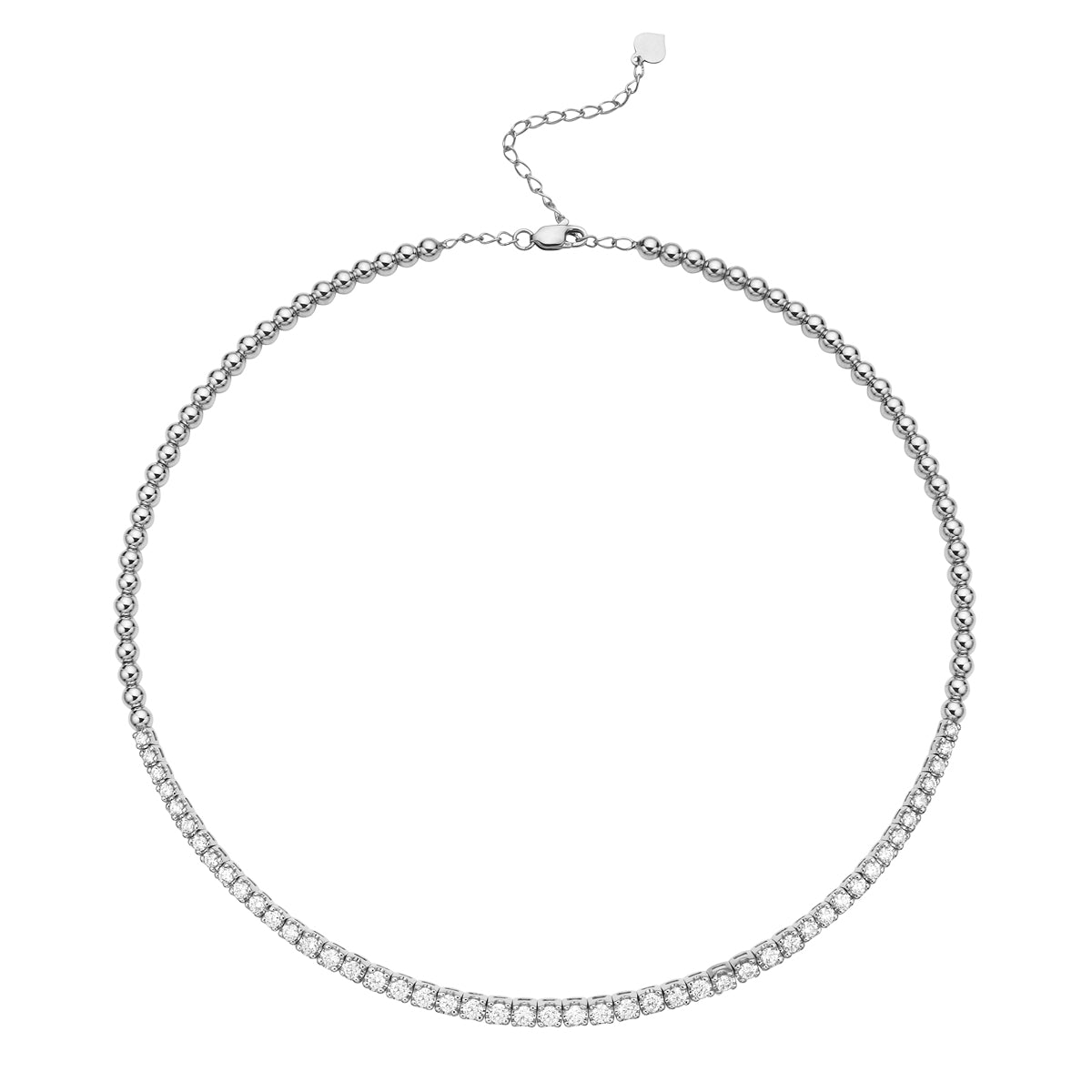 14K White Gold Diamond Necklace, 2.15ct