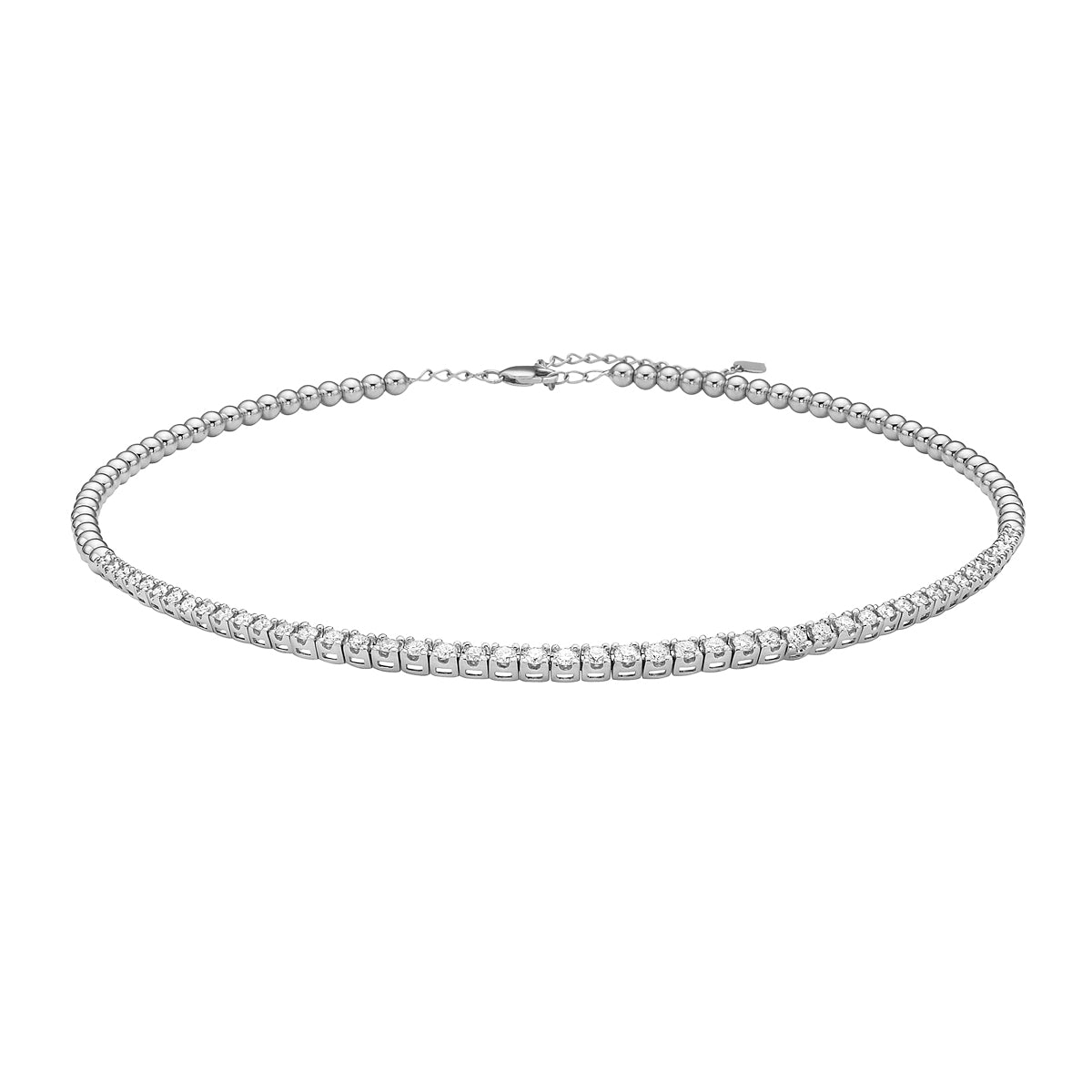 14K White Gold 2.15CT Diamond Choker
