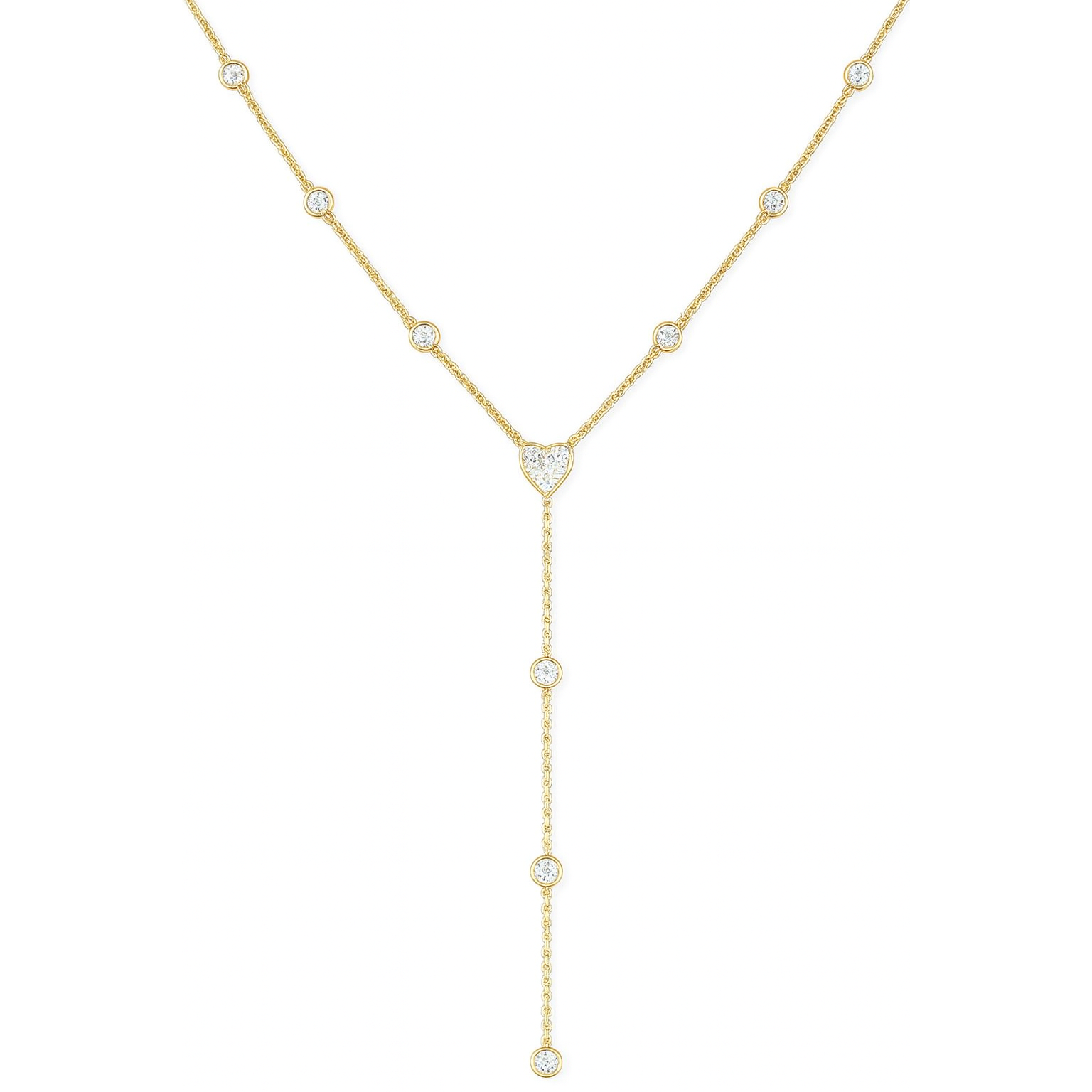 14K Yellow Gold Diamond Necklace, 0.72ct