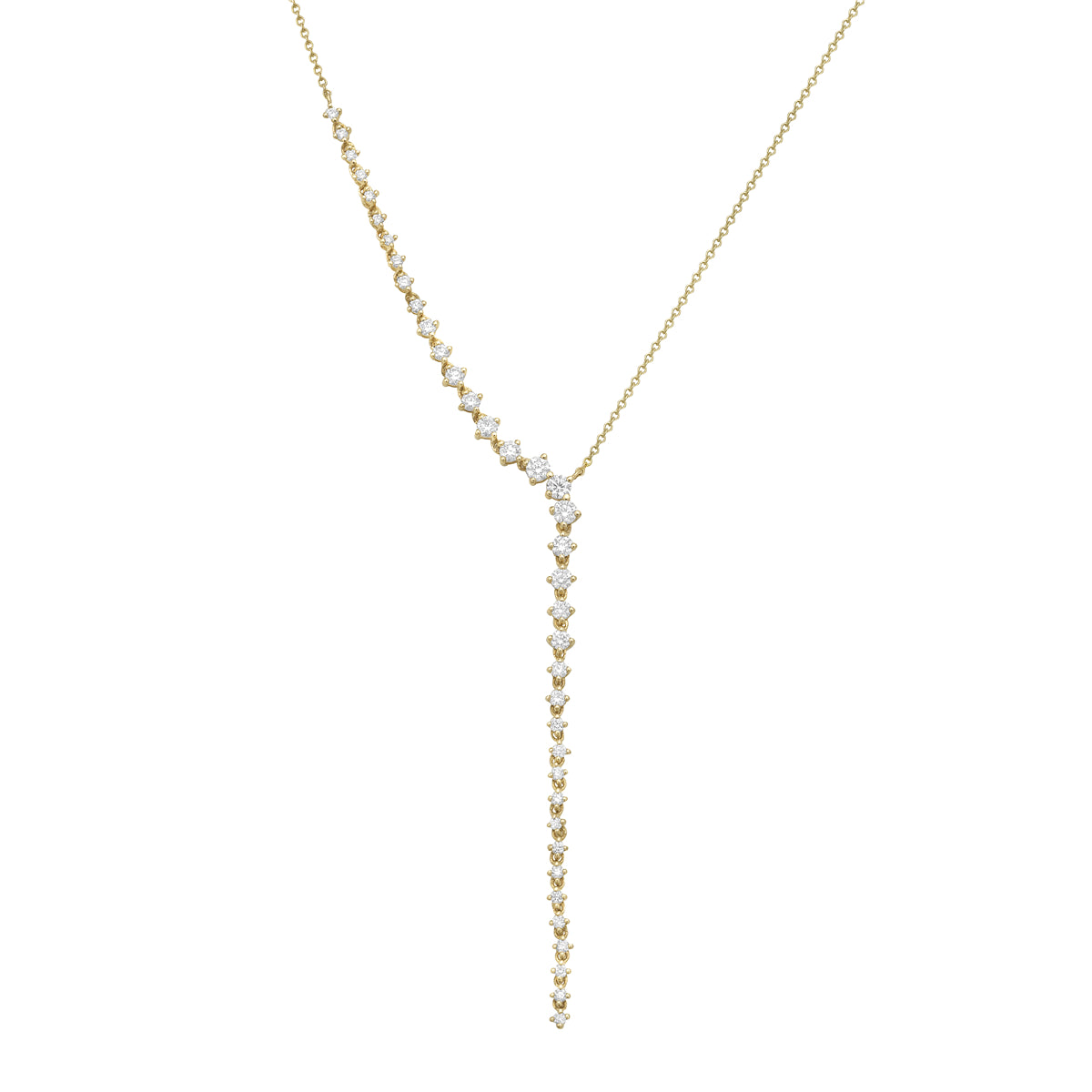 14K Yellow Gold Diamond Necklace, 0.84ct