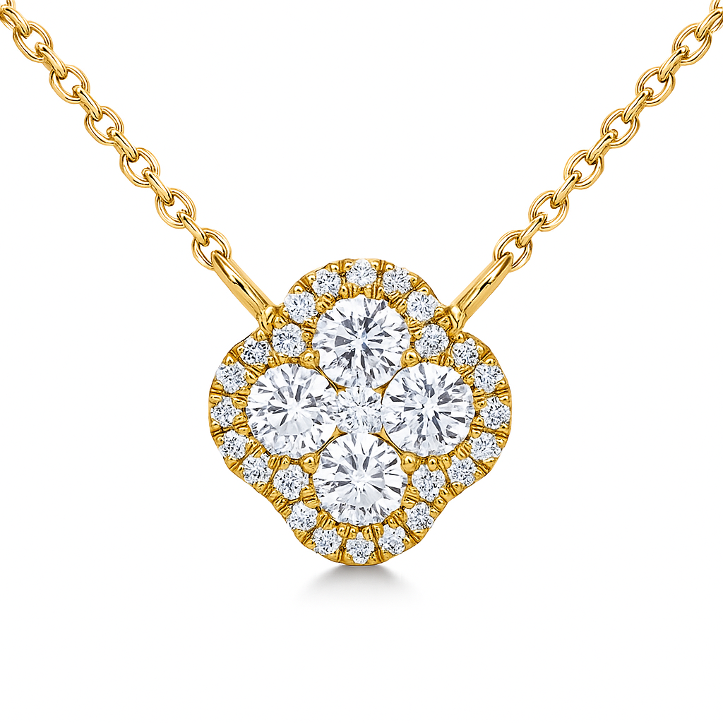 14K Yellow Gold Diamond Pendant, 0.21ct