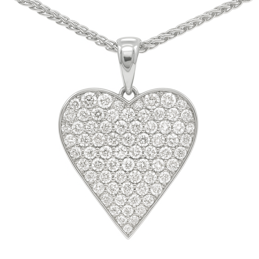 14K White Gold 1.6g Diamond Pendant, 0.73ct