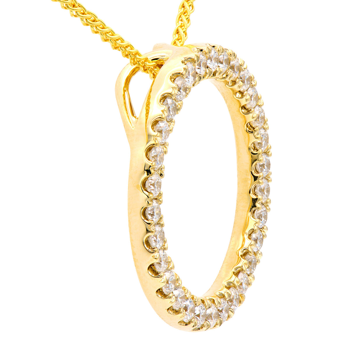14K Yellow Gold Diamond Pendant, 0.55ct