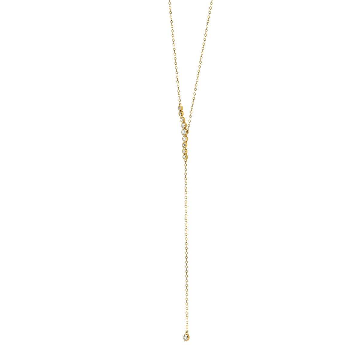 14K Yellow Gold Diamond Drop Pendant, 0.49ct