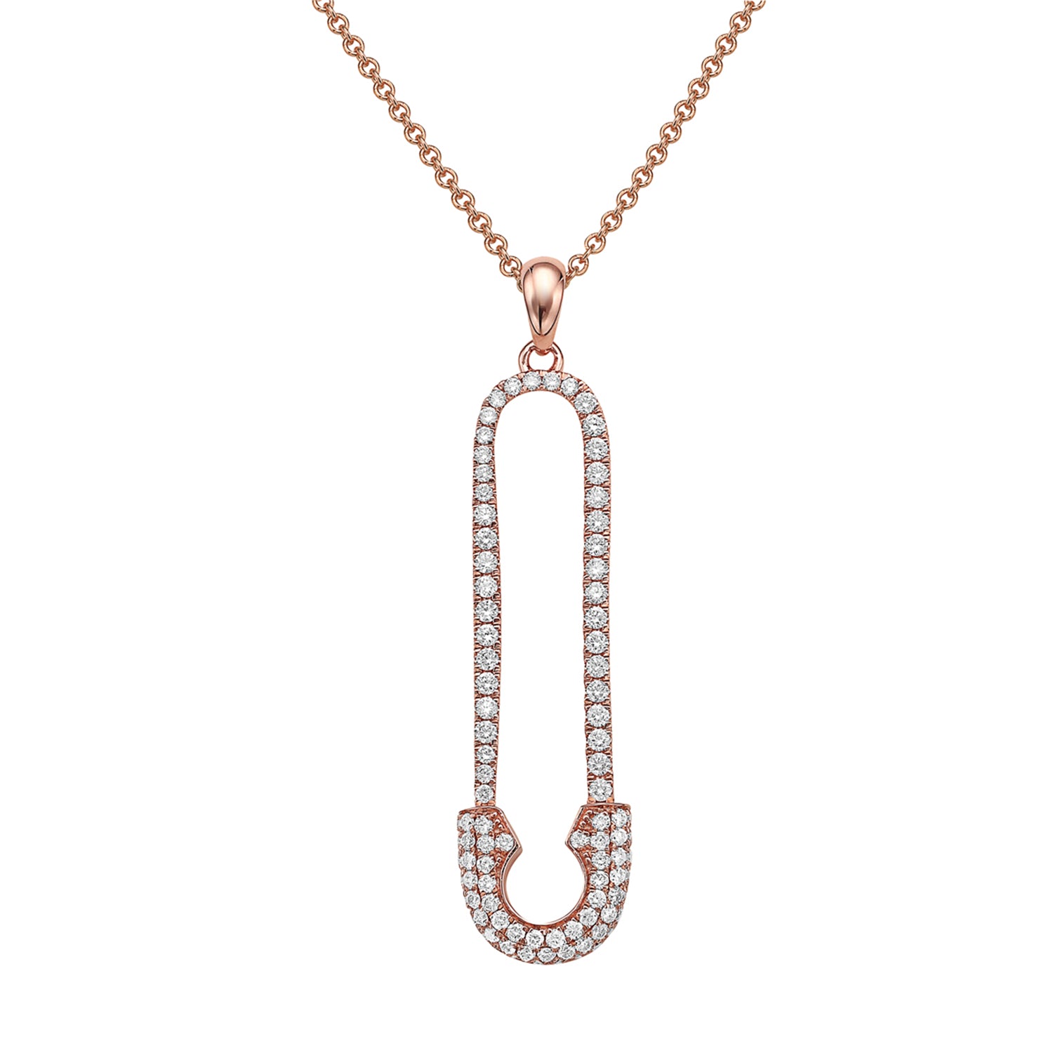 14K Rose Gold Diamond Pendant, 0.58ct