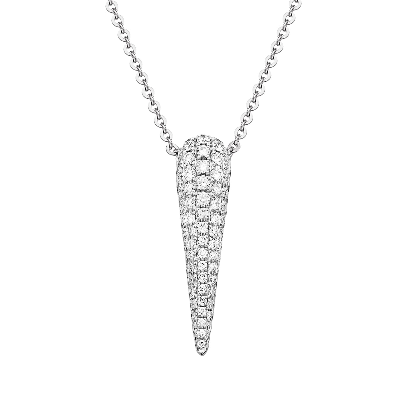 14K White Gold Diamond Pendant, 0.45ct