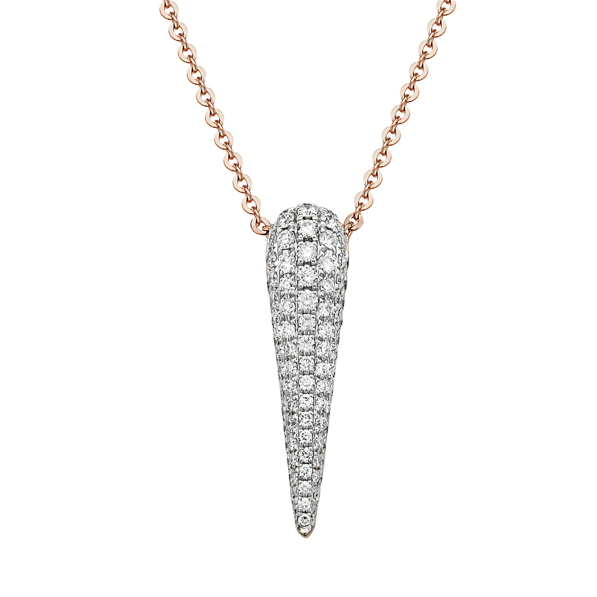 14K Rose Gold Diamond Drop Pendant, 0.45ct
