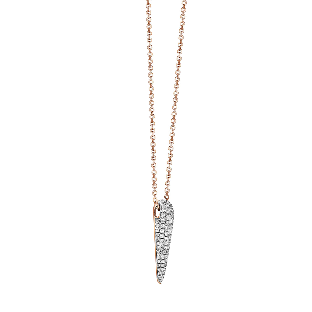 14K Rose Gold Diamond Drop Pendant, 0.45ct