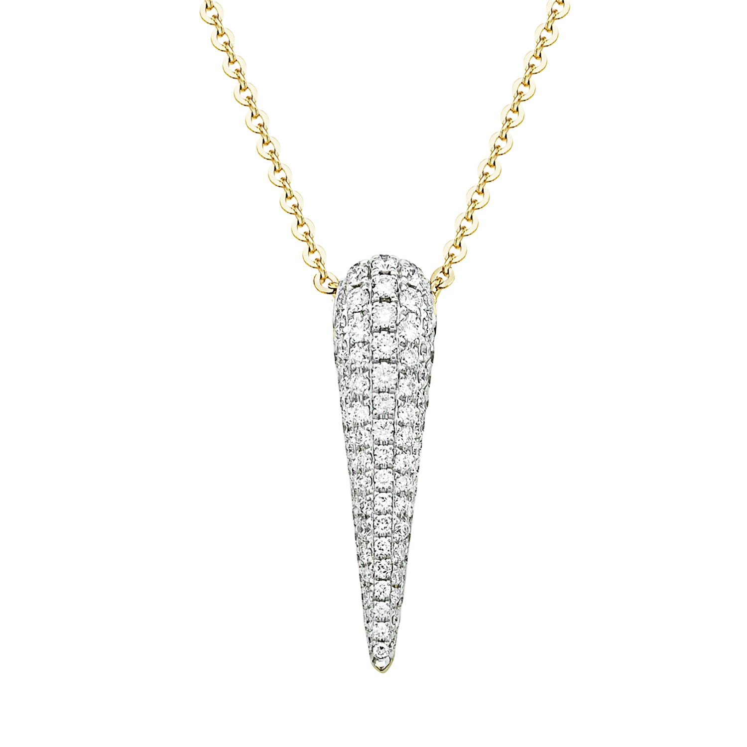 14K Yellow Gold Diamond Drop Pendant, 0.47ct