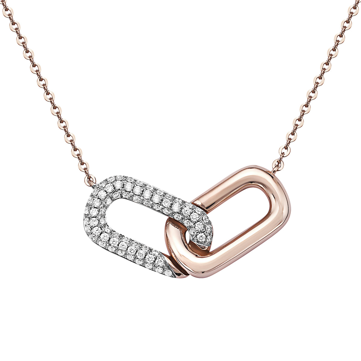 14K Rose Gold Diamond Hugs Pendant, 0.26ct