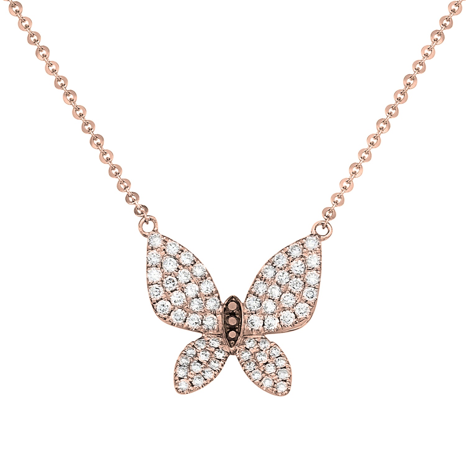14K Rose Gold Diamond Necklace